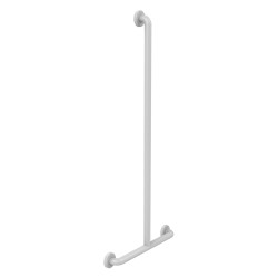 Barre de douche en T ø34 -aluminium gainé ABS antibactérien blanc 500 x 1150 mm
