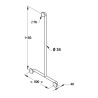 Barre de douche en T ø34 -aluminium gainé ABS antibactérien blanc 500 x 1150 mm