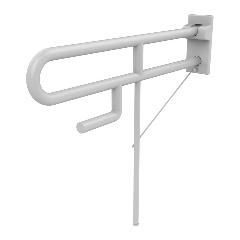 Barre avec béquille ø34 aluminium gainé ABS antibactérien blanc Longueur 850 mm