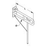 Barre avec béquille ø34 aluminium gainé ABS antibactérien blanc Longueur 850 mm