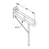 Barre relevable avec béquille ø35 760 mm époxy blanc