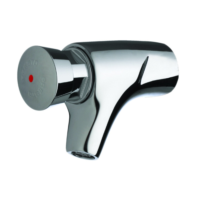 P504s Robinet simple lavabo mural temporisé 15s, chaud G3/8