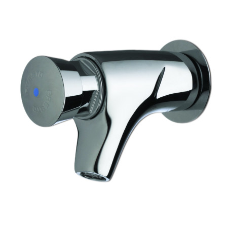 P504 Robinet simple lavabo mural temporisé 15s, froid G1/2 avec rosace
