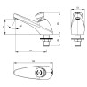 P605 Robinet simple lavabo sur plage temporisé 7s, froid G1/2