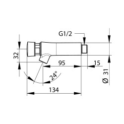 PRESTO NEO® Robinet simple EF mural 7 sec (+/-3 sec) 3 l/min CHROME (réf. 66015)