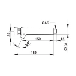 PRESTO NEO® Robinet simple EF mural 7 sec (+/-3 sec) 3 l/min CHROME (réf. 66025)