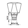 Tête universelle à clapet complète ø M 23/150