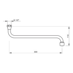 Bec tournant universel par-dessous avec aérateur F 1/2" 300 mm