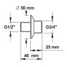 Raccord droit m 1/2xm 3/4 -l 46 mm
