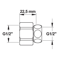 Raccord fou F1/2'xF1/2' ecrou pris.