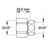 Raccord fou F1/2'xF1/2' ecrou pris.