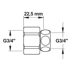 Raccord fou F 3/4 x F 3/4 écrou prisonnier