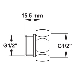 Raccord fou M 1/2 x F1/2 écrou prisonnier