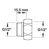 Raccord fou M 1/2 x F1/2 écrou prisonnier