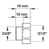 Reduction m 3/8xF1/2'