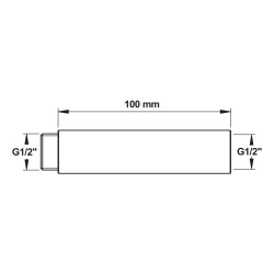 Rallonge droite mF1/2'-l 100 mm