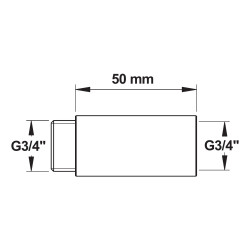 Rallonge droite mf 3/4-l 50 mm