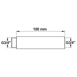 Rallonge droite mf 3/4-l 100 mm