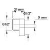 Boite excentree de 5 mm-m 1/2xF1/2'