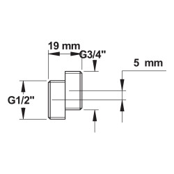 Boite excentrée de 5 mm-m 1/2xm 3/4 (x2)