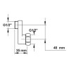 Racc. excentre de 40 mm-m 1/2xF1/2' ecrou pris.