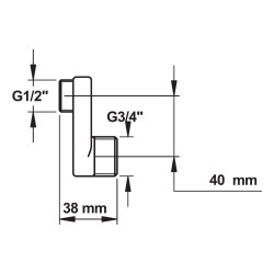 Raccord excentre de 40 mm-m 1/2xm 3/4