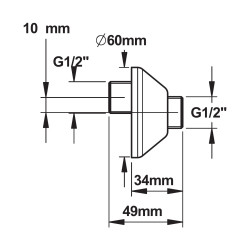 Raccord décalé de 10 mm-m 1/2xm 1/2