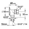Applique equerre a patte a vis-m1/2xf1/2