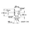 RACCORD APPLIQUE ÉQUERRE fixation par vis M1/2' x M3/4'