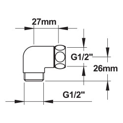 Raccord equerre m 1/2xF1/2' ecrou prisonnier