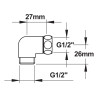 Raccord equerre m 1/2xF1/2' ecrou prisonnier