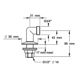 Colonnette standard - h. 43mm-m 1/2xm 3/4