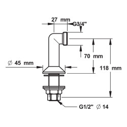Colonnette a embase fondue-m 1/2xm 3/4
