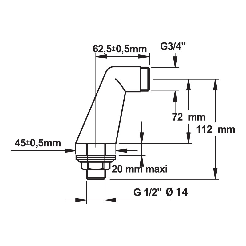 Colonnette luxe-m 1/2xm 3/4-sans ecrou