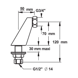 Colonnette carree-m 1/2xf 3/4