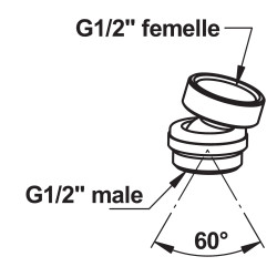 Rotule pour flexible de douche MF G1/2"