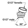 Rotule pour flexible de douche MF G1/2"