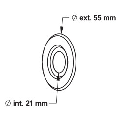 Rosace plate à moulures Ø ext.55mm-Ø int. 21 mm