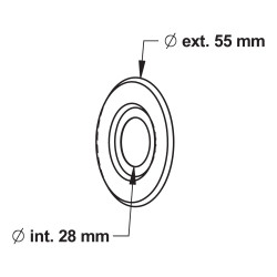 Rosace plate à moulures Ø ext.55mm-Ø int. 28 mm