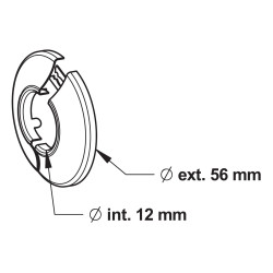 Rosace plate articulée Ø 56mm-Ø int. 12mm