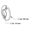 Rosace plate articulée Ø 56mm-Ø int. 14mm