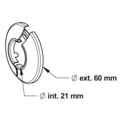 Rosace plate articulée Ø 60mm-Ø int. 21mm