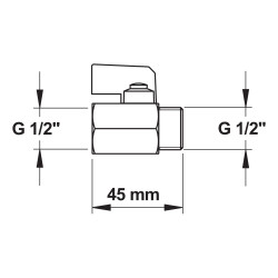 Robinet d'arrêt droit avec manette MF G1/2"