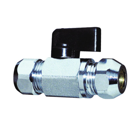 Robinet d'arret droit avec raccord rapide MM G 1/2" bague tube cuivre 12 mm