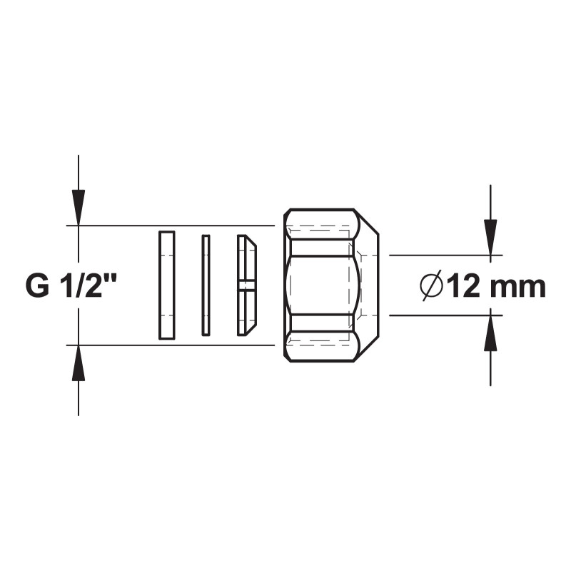 Raccord rapide a bague diam. 15x21 p/tube 12 mm