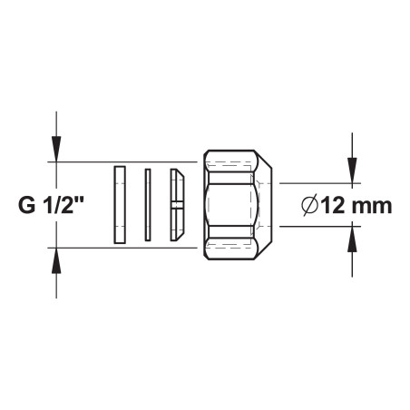 Raccord rapide a bague diam. 15x21 p/tube 12 mm