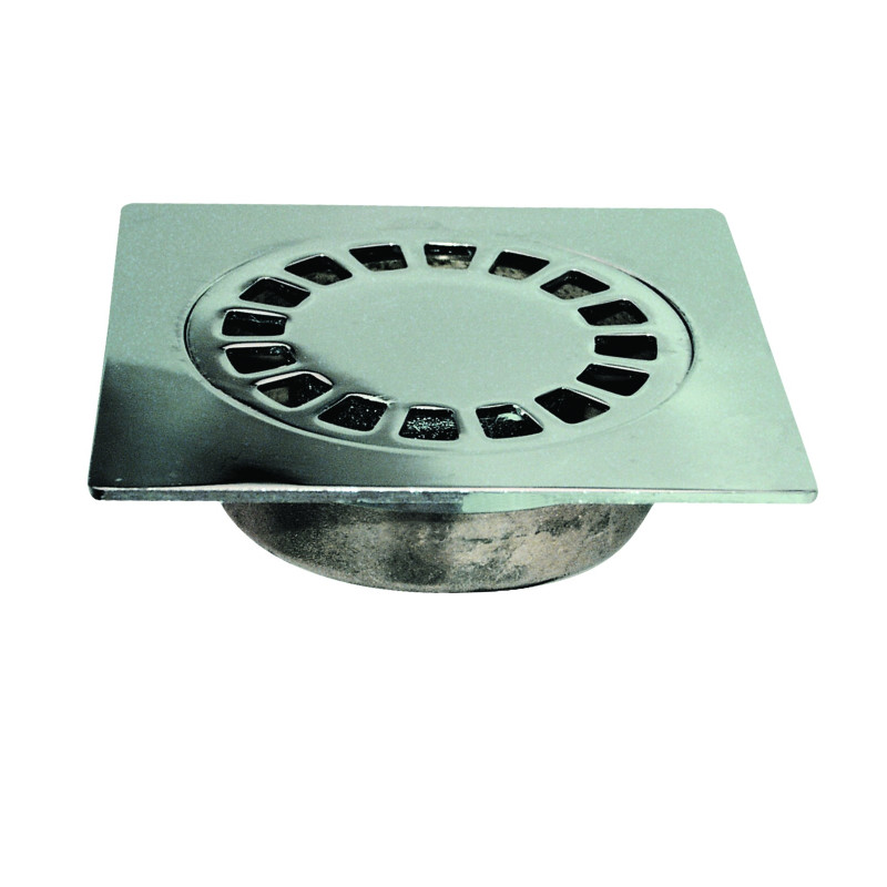 Siphon de sol 120x120 mm sortie verticale G M 1"1/4 (33x42)