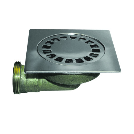 Siphon de sol 120x120 mm sortie horizontale G M 1"1/2 (40x49)