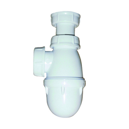 Siphon équerre réglable pour lavabo en ABS blanc, F G1"1/4