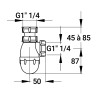 Siphon équerre réglable pour lavabo en ABS blanc, F G1"1/4
